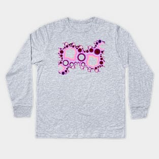 Pink Cluster Fractal Kids Long Sleeve T-Shirt